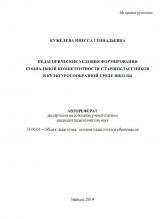 ПЕДАГОГИЧЕСКИЕ УСЛОВИЯ ФОРМИРОВАНИЯ СОЦИАЛЬНОЙ КОМПЕТЕНТНОСТИ СТАРШЕКЛАССНИКОВ В КУЛЬТУРОСООБРАЗНОЙ СРЕДЕ ШКОЛЫ