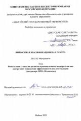 Финансовая стратегия развития промышленно-го предприятия как инструмент повышения эффективности его деятельности (на примере ООО «Молзавод»)
