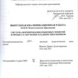Система формирования языковых понятий в процессе обучения младших школьников