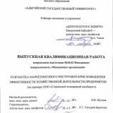 Разработка маркетингового инструментария повышения эффективности хозяйственной деятельности предприятия (на примере ООО «Славянский консервный комбинат»)