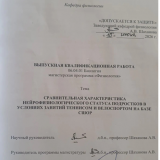 Сравнительная характеристика нейрофизиологического статуса подростков в условиях занятий теннисом и велоспортом на базе СШОР