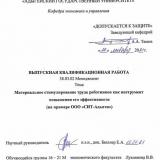 Материальное стимулирование труда работников как инструмент повышения его эффективности (на примере ООО «СИТ-Адыгея»)